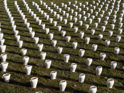 Rows of Vases on the Grass Glenwood Springs, CO